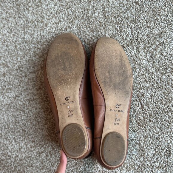 Corso Como Brown Leather Ballet Flats - Size 10 - Picture 5 of 6